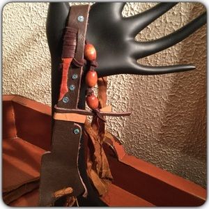 Boho Leather Heishi Wood Beads Choker